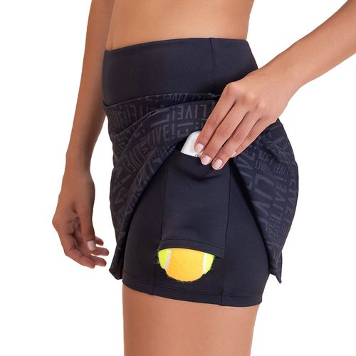 Short Saia Feminino Live Sense Pro Matte Black Preto