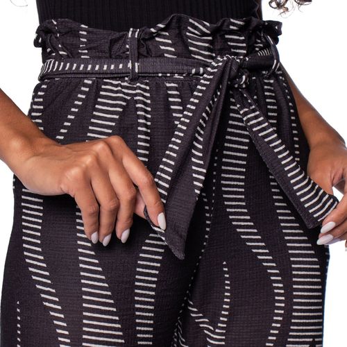 Calça Pantalona Feminina Olho Fatal Estampada Preto