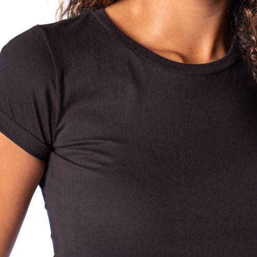 Blusa Feminina Fore Básica Manga Curta Slim Preto