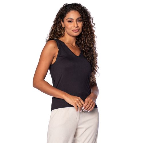 Blusa Feminina Giraffe Gola V Preto