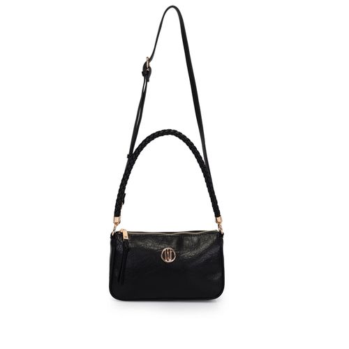 Bolsa Feminina WJ Transversal com Alça Trançada Preto