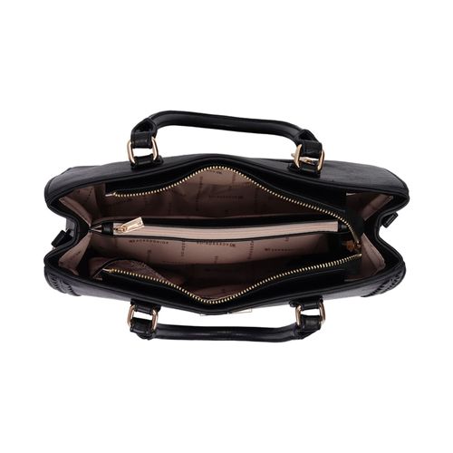 Bolsa Feminina WJ Tote Grande com Detalhes Trançados Preto