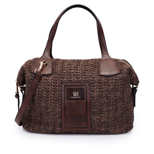 Bolsa Feminina WJ Baú Grande Palha Marrom