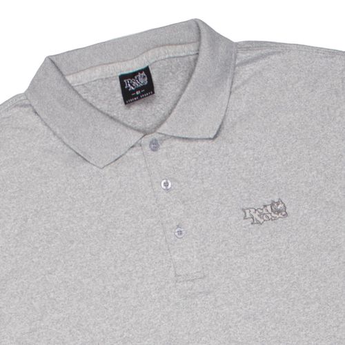 Camisa Polo Masculina Red Nose Plus Size em Malha Cinza Claro