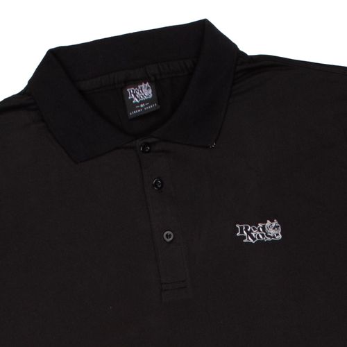 Camisa Polo Masculina Red Nose Plus Size em Malha Preta