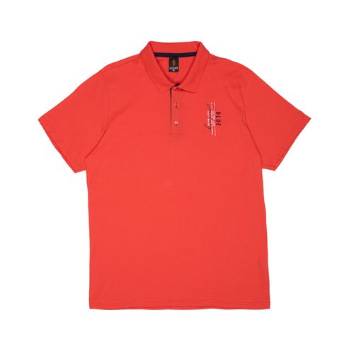 Camisa Polo Masculina Desayner Plus Size com Estampa no Peito Vermelha