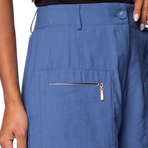 Short Feminino The Style Box com Bolsos Frontais Azul