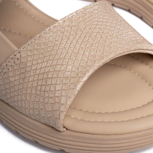 Sandália Feminina Comfortflex Papete com Elástico Bege