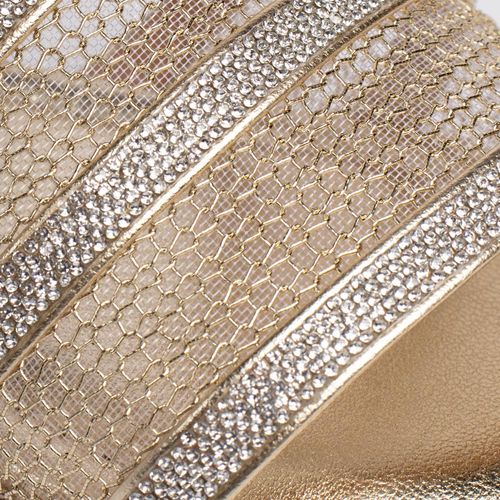 Rasteira Feminina Vizzano Metalizada em Tela Dourado
