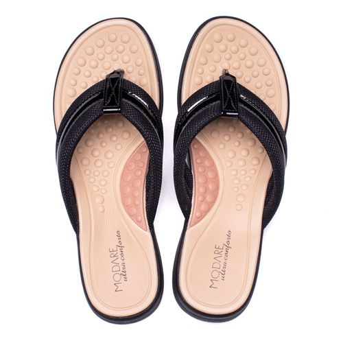 Chinelo Feminino Modare Com Tira de Tecido Preto