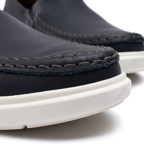 Mocassim Masculino Pegada Navale em Couro Marinho