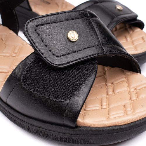 Sandália Feminina Comfortflex Papete Anabela Preto