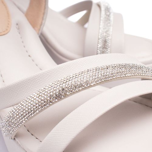 Sandália Feminina Modare Meia Pata com Strass Off White