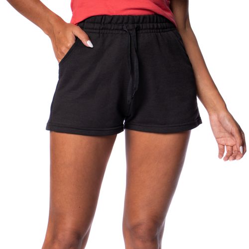 Short Feminino Desayner em Moletom com Cordão Preto