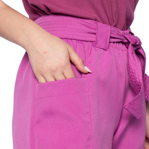 Short Feminino Habana Alfaiataria com Faixa Rosa