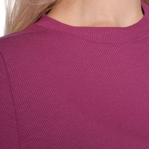 Blusa Feminina Biamar Canelada Gola Redonda Rosa Escuro
