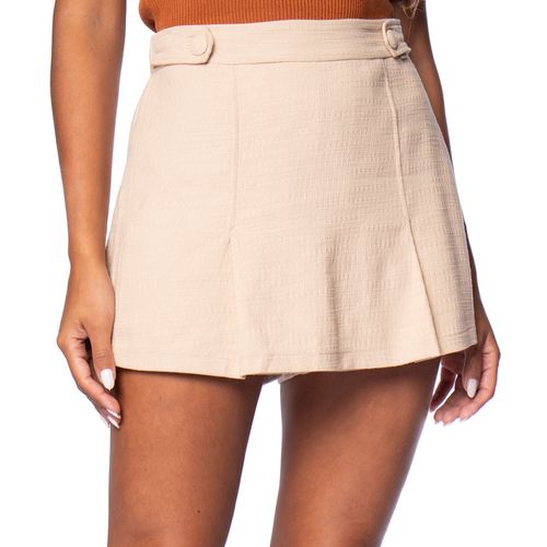 Short Saia Feminino Biamar Texturizado Bege