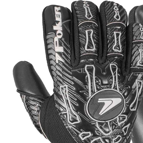 Luva de Goleiro Poker Hug Flex 4 Profissional Preto/prata