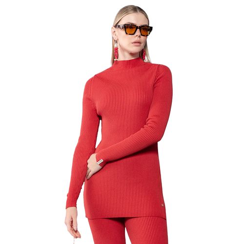 Blusa Feminina Biamar Canelada Alongada Vermelho