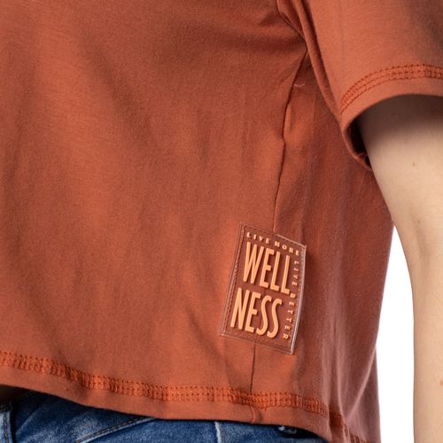 Blusa Cropped Feminina Cativa em Cotton Terracota