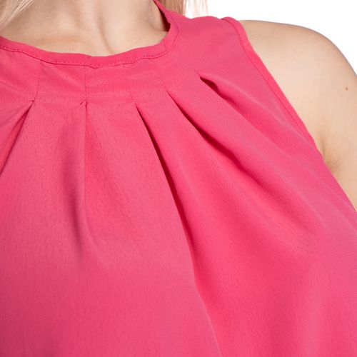 Regata Feminina The Style Box com Pregas no Decote Rosa
