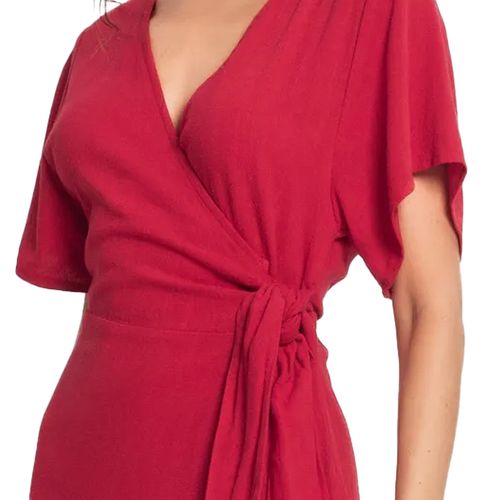 Vestido Feminino Rovitex Endless Em Linho Vermelho