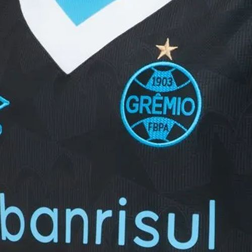 Camisa Juvenil Umbro Grêmio Oficial 3 2024 Preto/azul