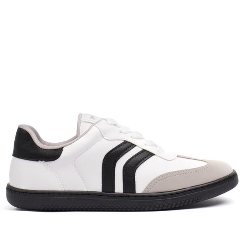 Tênis Feminino Via Marte Detalhe Lateral Branco/preto