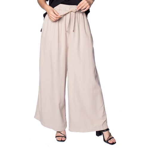 Calça Pantalona Feminina Biamar Bege Claro