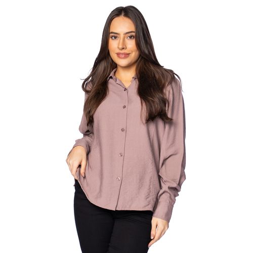 Camisa Feminina Biamar com Recortes Marrom