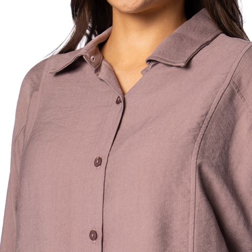 Camisa Feminina Biamar com Recortes Marrom