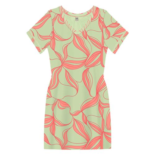 Vestido Feminino Rovitex Curto Estampado Verde
