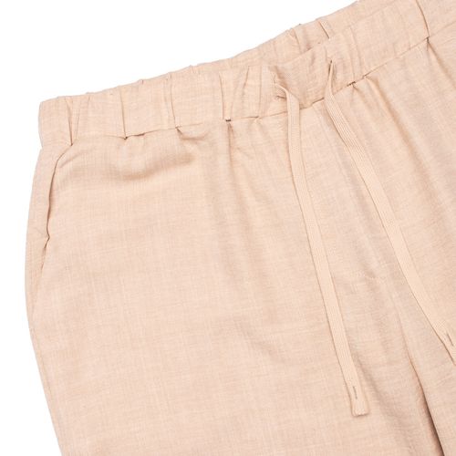 Calça Feminina Facinelli Plus Size Reta Com Elástico e Cordão Bege