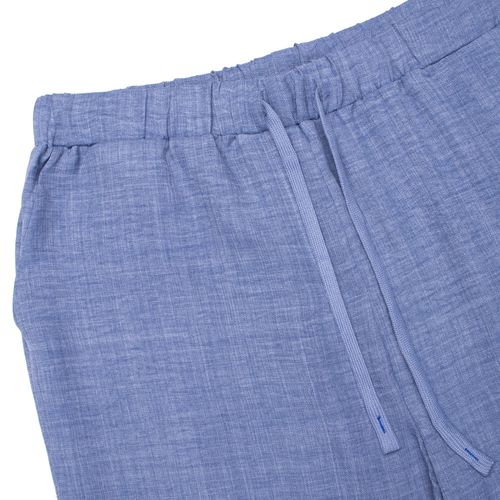 Calça Feminina Facinelli Plus Size Reta Com Elástico e Cordão Azul