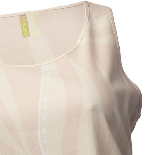 Regata Feminina Cativa Plus Size Estampada Bege Claro