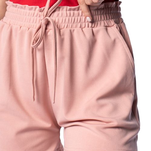 Short Feminino Facinelli Malha com Cordão Rosa