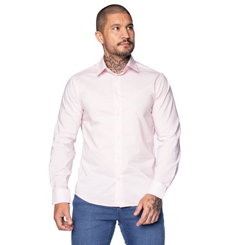 Camisa Masculina Sea Surf Manga Longa Rosa Claro