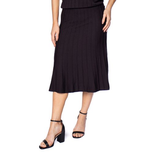 Saia Midi Feminina Biamar Evasê Preto