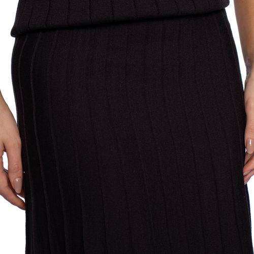 Saia Midi Feminina Biamar Evasê Preto