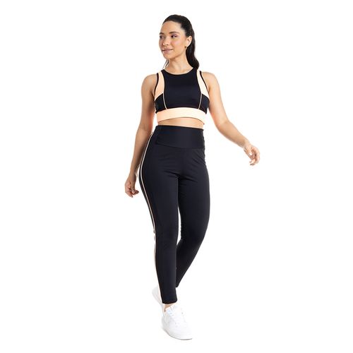 Legging Feminina Estilo do Corpo Powerfit Preto/laranja