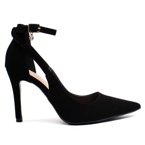 Scarpin Feminino Bebecê Salto Fino Semi Aberto Preto