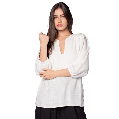 Blusa Feminina Biamar com Decote Cavado Branco