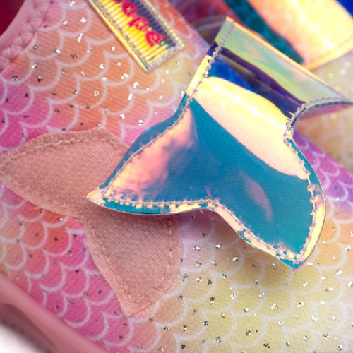 Tênis Infantil Novopé Sereia com Luzes de Led Rosa Claro