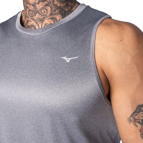 Regata Masculina Mizuno Spark Logo Cinza Mescla