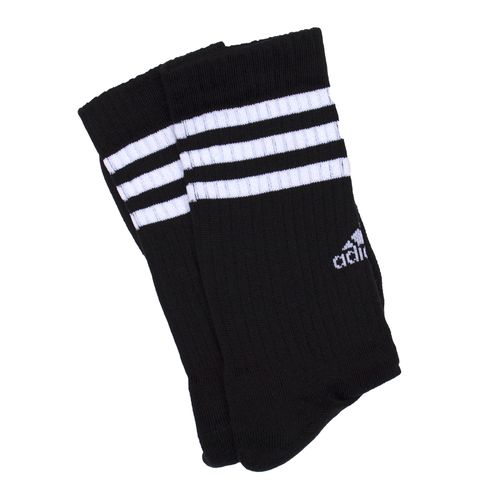 Meia Masculina Adidas 3 Listras Cano Longo Kit 3 Pares Preto/Branco