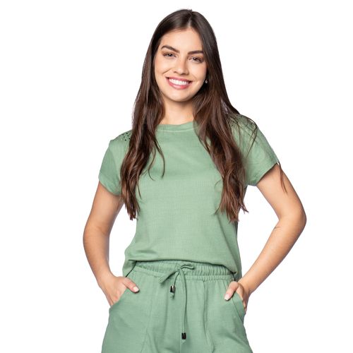 Blusa Feminina Averzzy com Detalhe no Ombro Verde