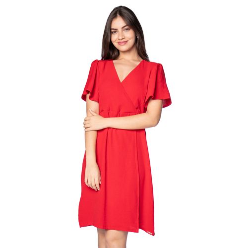Vestido Feminino Averzzy Envelope Manga Sino Vermelho