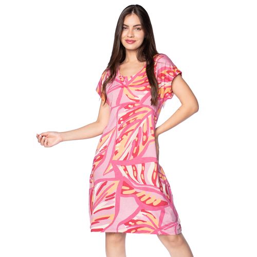 Vestido Feminino Averzzy Curto Estampa Floral Rosa