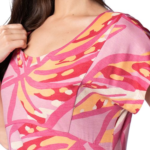 Vestido Feminino Averzzy Curto Estampa Floral Rosa