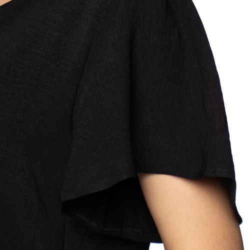 Blusa Feminina Averzzy Manga Sino Preto